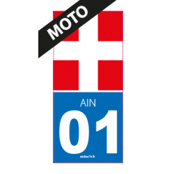 Autocollant "Croix Road 01" pour plaque moto