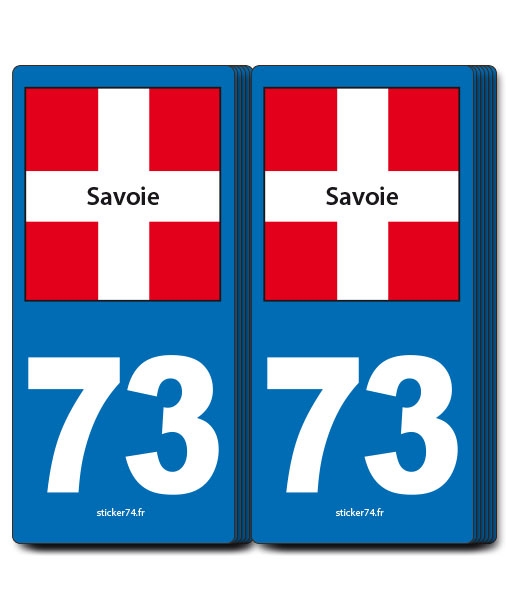 Autocollants 74 de la Haute-Savoie pour plaque d'immatriculation avec  blason du Faucigny