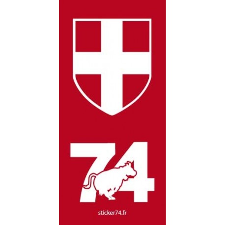 Autocollant plaque "Red" 74 Haute-Savoie