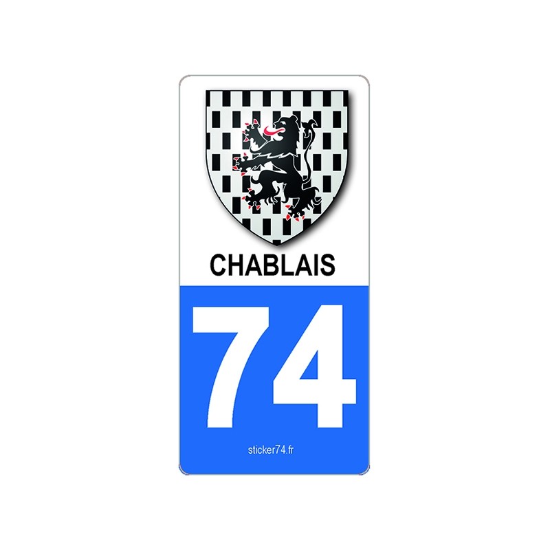 jeu de 2 stickers Stickers pour plaque département 74 Haute-Savoie blason-03