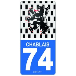 Autocollant plaque immatriculation "Road" Chablais