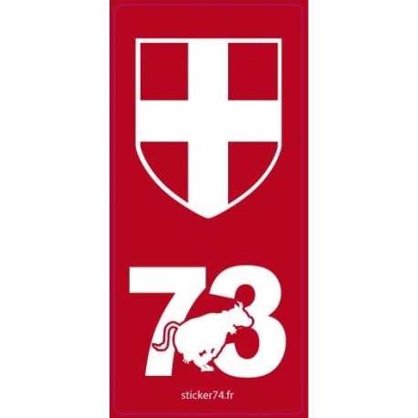 Autocollant plaque "Red" 73 Savoie
