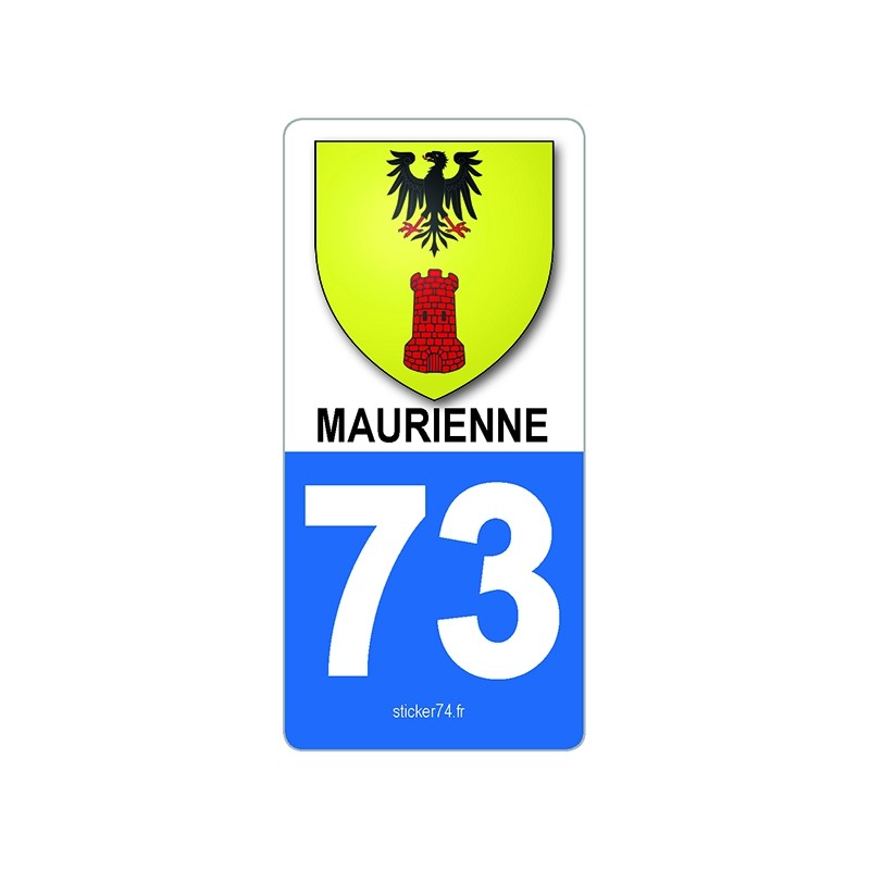 Autocollant plaque immatriculation blason 73 Savoie Jeu de 2 stickers