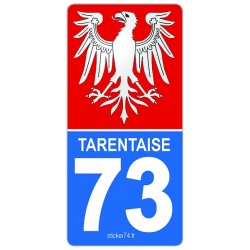 Autocollant plaque immatriculation blason 73 Savoie Jeu de 2 stickers