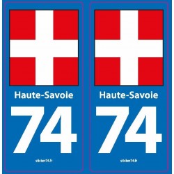 Autocollant plaque "Blue Road" 74 Haute-Savoie