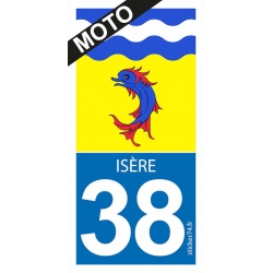 Autocollant "Road 38" pour plaque moto